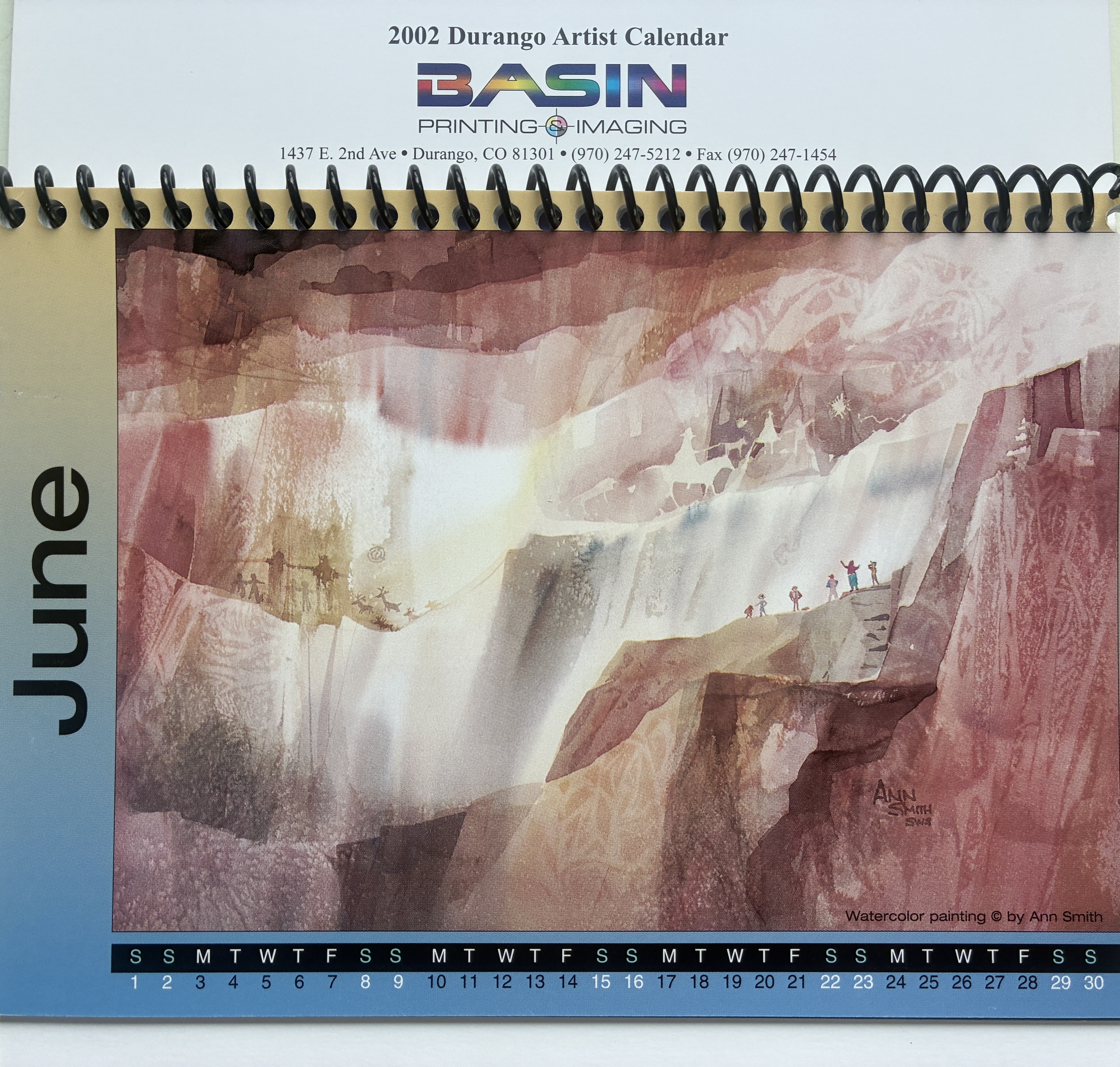 2002 Durango Artist Calendar featuring Ann Smith
