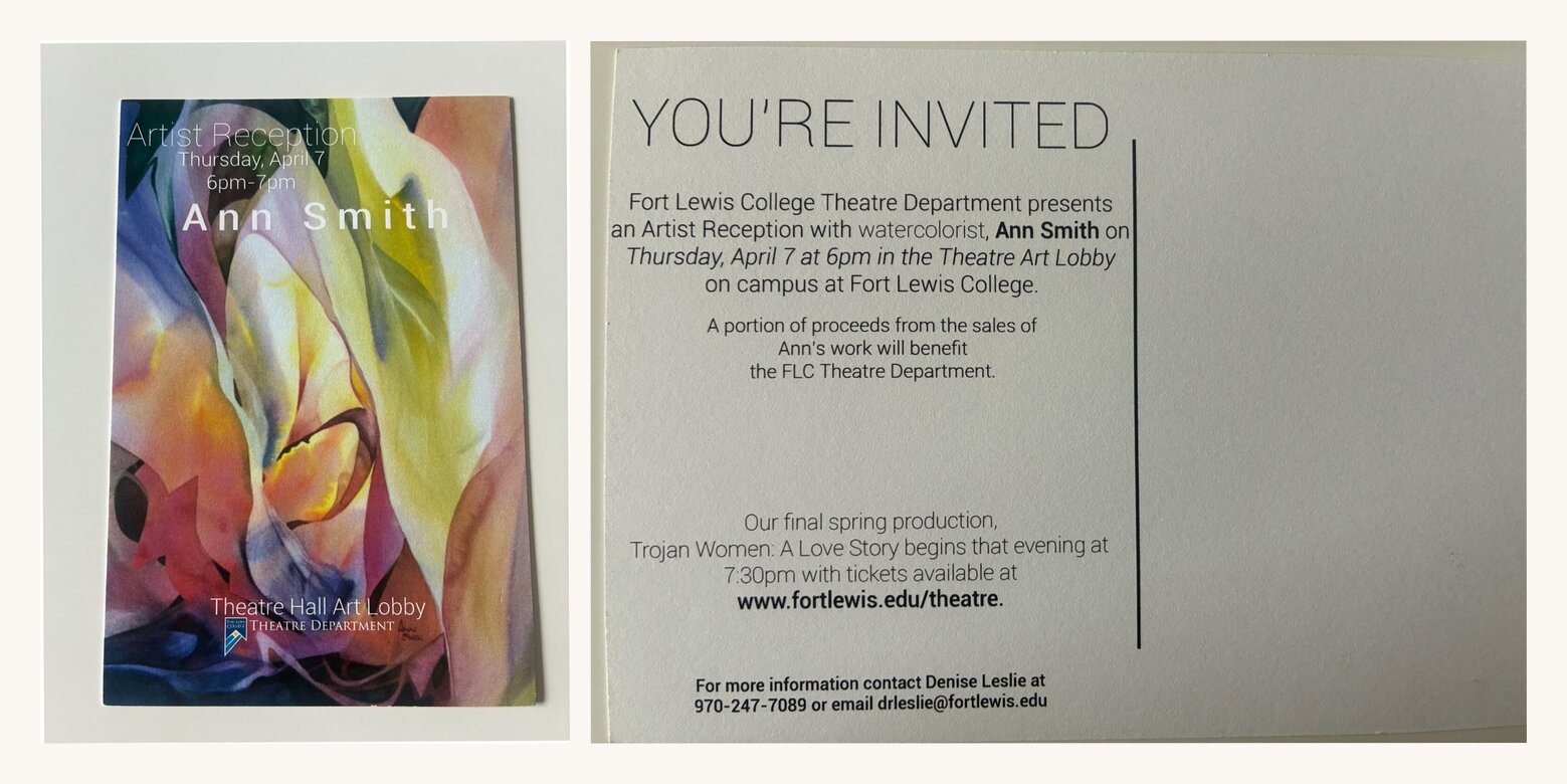 Fort Lewis College Artist Reception invitation